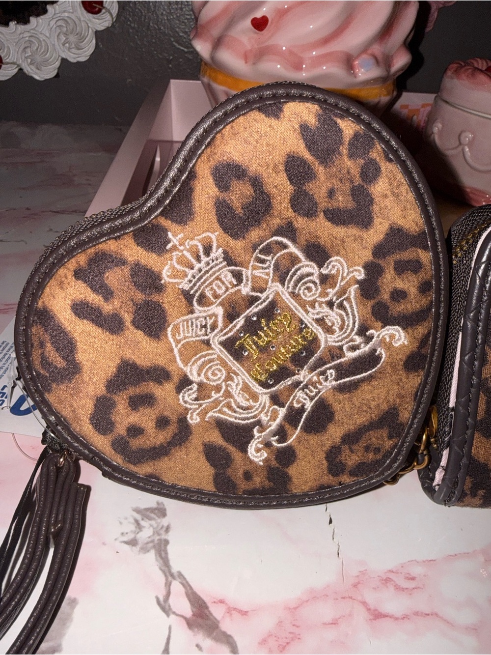Juicy Couture Leopard Print Shoulder Bag Trio - Matching Wallet & Coin Purse Set - Picture 3 of 9